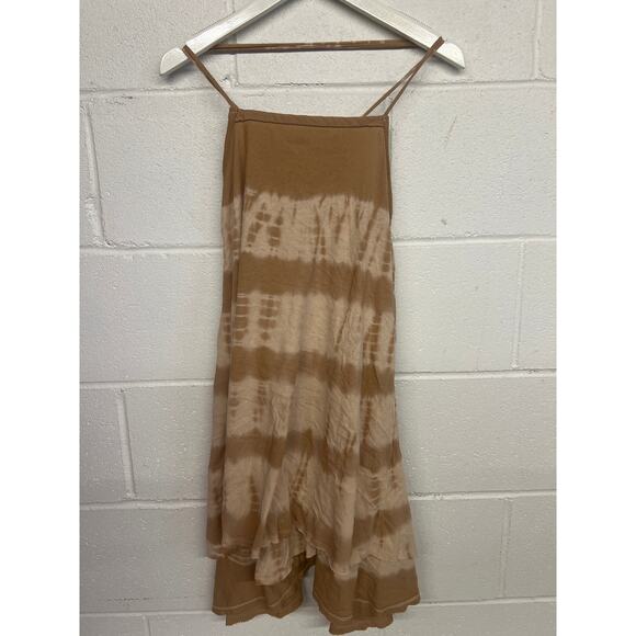 New We the Free Sz XS Free People Seashell Brown Tie-Dye Tunic printed tan dress - Picture 7 of 7